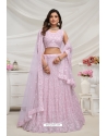 Pink Soft Net Sequins And Stone Embroidered Lehenga Choli