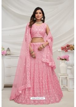 Pink Soft Net Sequins And Stone Embroidered Lehenga Choli