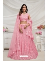 Pink Soft Net Sequins And Stone Embroidered Lehenga Choli