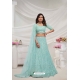 Sky Blue Soft Net Designer Heavy Embroidered Lehenga Choli