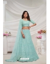 Sky Blue Soft Net Designer Heavy Embroidered Lehenga Choli