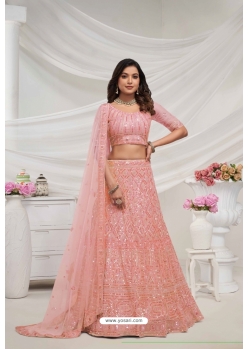 Pink Soft Net Designer Heavy Embroidered Lehenga Choli