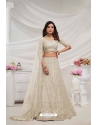 Off White Soft Net Designer Heavy Embroidered Lehenga Choli