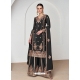 Black Premium Chinnon Silk Designer Palazzo Suit