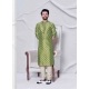 Green Poly Digital Printed Kurta Pajama For Mens