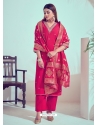 Red Roman Silk Trendy Salwar Suit