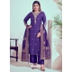 Purple Roman Silk Trendy Salwar Suit