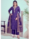 Purple Roman Silk Trendy Salwar Suit