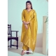 Yellow Roman Silk Trendy Salwar Suit