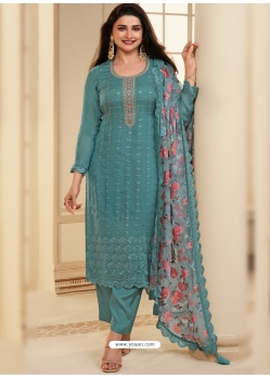 Rama Organza Embroidered Designer Suit