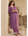 Purple Organza Embroidered Designer Suit