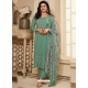 Green Organza Embroidered Designer Suit