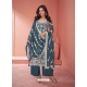 Teal Organza Silk Designer Salwar Suit