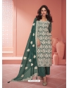 Green Organza Silk Designer Salwar Suit