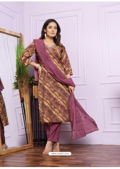 Multi Colour Modal Silk Hand Worked Readymade Suit