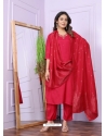 Rani Pink Pure Viscose Muslin Readymade Suit