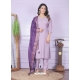 Lavender Pure Viscose Muslin Readymade Suit