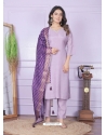 Lavender Pure Viscose Muslin Readymade Suit