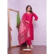 Perfect Hand Worked Readymade Suit In Rani Pink