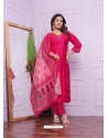 Perfect Hand Worked Readymade Suit In Rani Pink