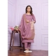 Mauve Viscose Silk Embroidered Readymade Suit