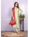 Olive Green Soft Morni Silk Readymade Suit