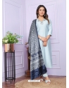 Sky Blue Soft Morni Silk Readymade Suit