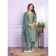 Green Russian Silk Readymade Suit