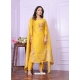 Yellow Russian Silk Readymade Suit