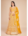 Yellow Fox Georgette Sequins And Thread Embroidered Lehenga Choli