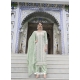 Sea Green Readymade Faux Georgette Straight Salwar Suit