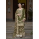 Mehendi Green Heavy Chinon Embroidery Sequence Worked Palazzo Suit