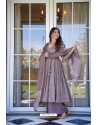 Mauve Cotton Silk Readymade Anarkali Suit