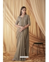 Beige Sparkle Satin Georgette Jacket Saree