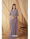 Lavender Sparkle Satin Georgette Jacket Saree