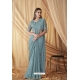 Sea Green Sparkle Satin Georgette Jacket Saree