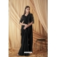 Black Sparkle Satin Georgette Jacket Saree