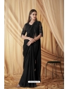 Black Sparkle Satin Georgette Jacket Saree