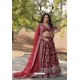 Maroon Trendy Heavy Party Wear Embroidered Lehenga Choli