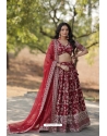 Maroon Trendy Heavy Party Wear Embroidered Lehenga Choli