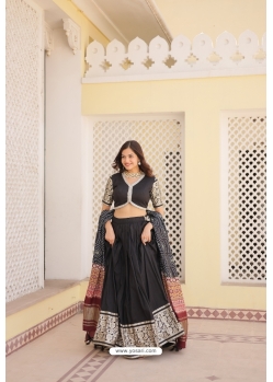 Black Heavy Viscose Jacquard Lehenga Choli