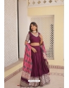 Wine Heavy Viscose Jacquard Lehenga Choli