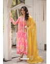 Pink Premium Festive Wear Gown With Dupatta