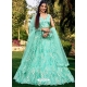 Aqua Blue Heavy Soft Net Lehenga Choli