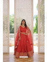 Red Heavy Pure Dyable Viscose Jacquard Lehenga Choli