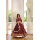 Wine Heavy Pure Dyable Viscose Jacquard Lehenga Choli