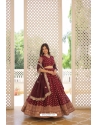 Wine Heavy Pure Dyable Viscose Jacquard Lehenga Choli