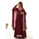 Maroon Heavy Pure Roman Silk Chanderi Readymade Anarkali Suit