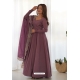 Mauve Heavy Pure Roman Silk Chanderi Readymade Anarkali Suit