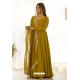 Mustard Heavy Pure Roman Silk Chanderi Readymade Anarkali Suit